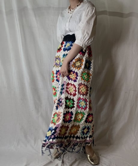 【USED】　Granny Knit Long Skirt③/210404-011