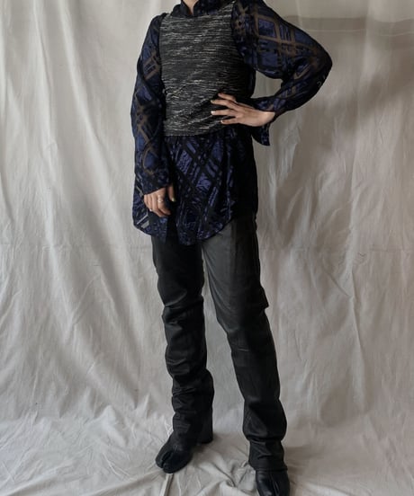【USED】  Velor Patterned See-through Shirt/210407-007