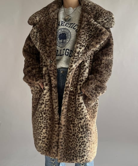 【USED】 Leopard Patterned Fake Fur Jacket /241221-007