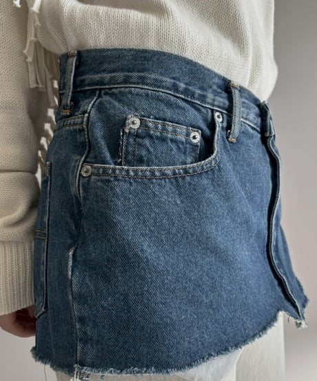 【USED】 Cut Off Denim Skirt / 260207-014