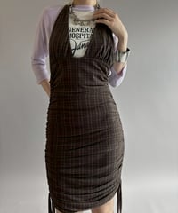 【USED】 Tiger Mist Check Pattern Camisole One-Piece /260622-024