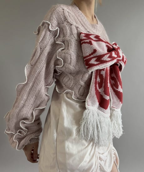 【RE;CIRCLE】 RE Mellow Ribbon Knit Top + Tie / 260122-008