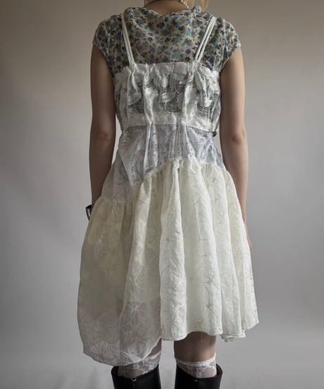 【RE;CIRCLE】RE Crochet Lace Patch work Camisole One-Piece Middle/250731-009