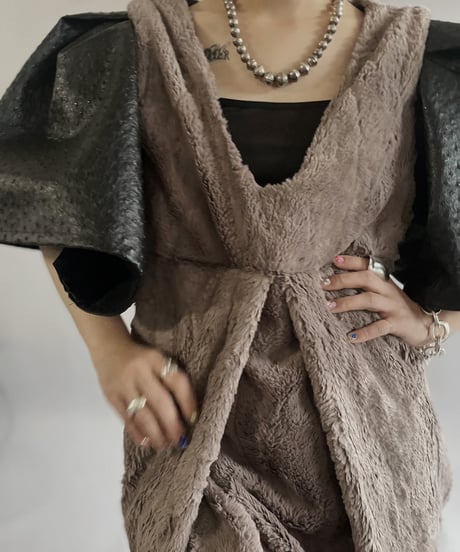 【USED】BRYAN and JOHNNY S/S  Fur Design One-Piece /240414-017