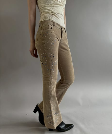 【USED】 Studs Design Corduroy Flare Pants / 260104-012