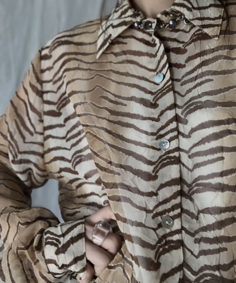 【USED】 Zebra Patterned See-through Top/210714-022