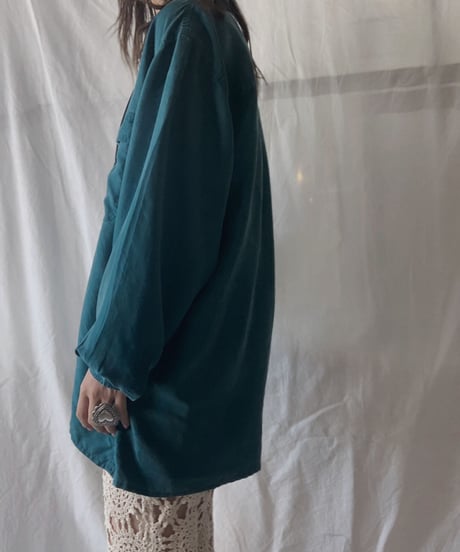 【RE;CIRCLE】 RE Lace Up Silk Pullover Shirt①/210611-011