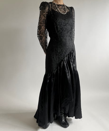 【USED】  Lace Pattern Long One-Piece /250301-015