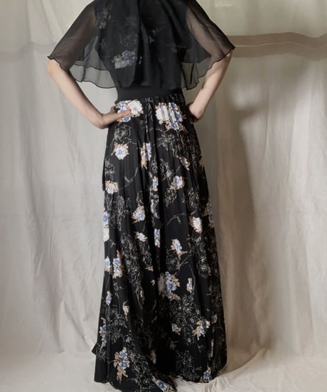 【USED】 EURO Poly Flower Patterned N/S Dress/210714-034