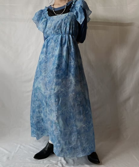 【USED】  Flower Patterned Poly S/S One-piece/20210819-013