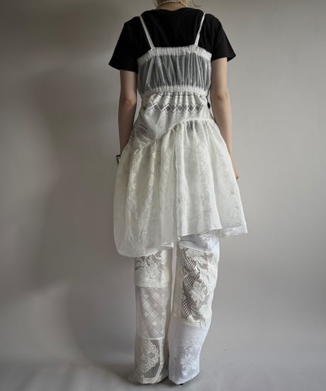 【RE;CIRCLE】RE Crochet Lace Patch work Camisole One-Piece Middle/250731-001