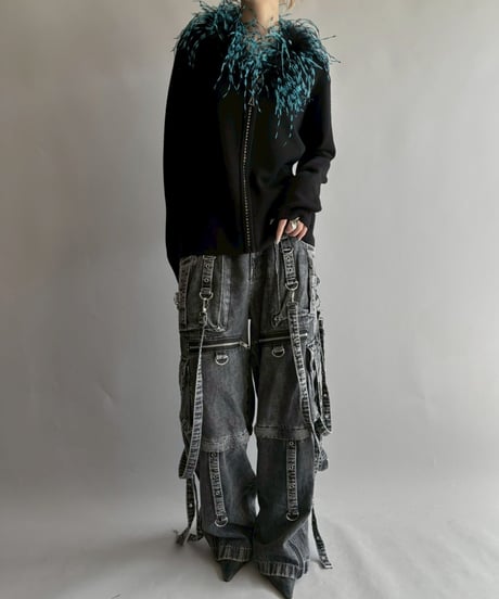 【USED】 Fur Knit Zip Cardigan /251018-008