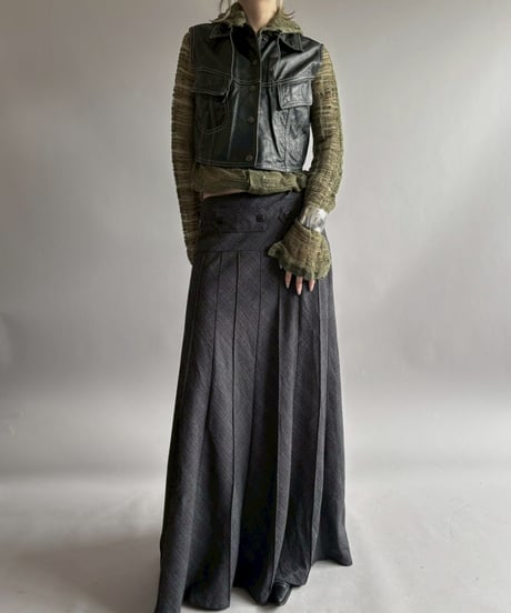 【USED】 Check Pattern Pleats Skirt /260425-019