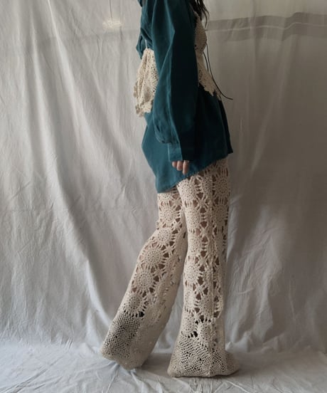 【RE;CIRCLE】 RE Lace Up Silk Pullover Shirt①/210611-011