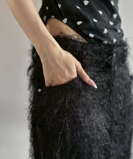 【USED】 STUDIO XTC Sheer Fringe Design Lame Pants / 260704-021