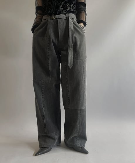 【RE;CIRCLE】 RE Denim Patch Work Pants Black / 230909-027