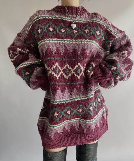 【USED】 Made in Ecuador Wool 100% Knit Top 231209-010