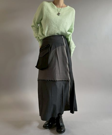【RE;CIRCLE】 RE Suit Asymmetry Long Skirt / 260129-002
