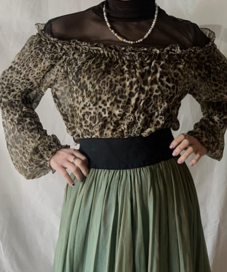 【USED】Leopard Patterned See-through Top/210217-048