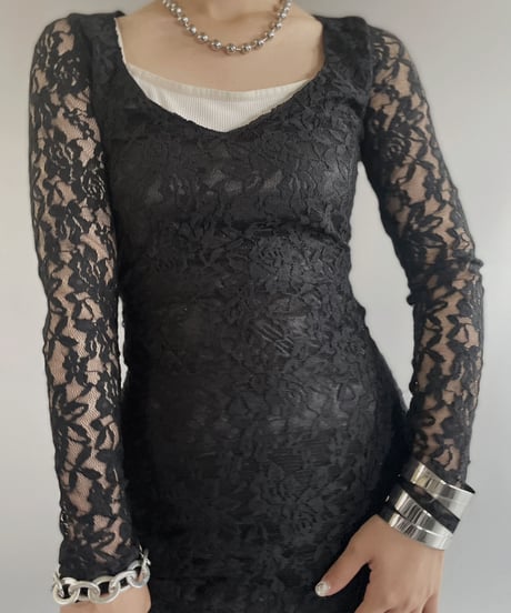 【USED】 Flower Pattern Lace One-piece / 230701-013