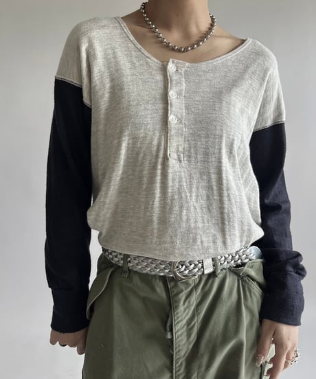 【USED】 Made in USA 60's Wilson × Duofold Henley Neck Top /250220-006