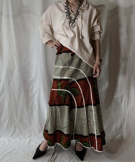 【USED】 African Batik Skirt②/210428-009