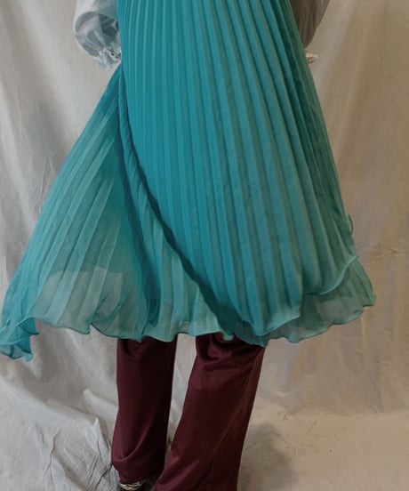 【USED】Poly No Sleeve Pleats Dress/210217-054