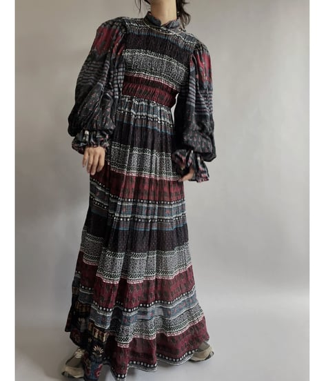 【RE;CIRCLE】 RE Indian Cotton Balloon Sleeved One-piece / 220901-011