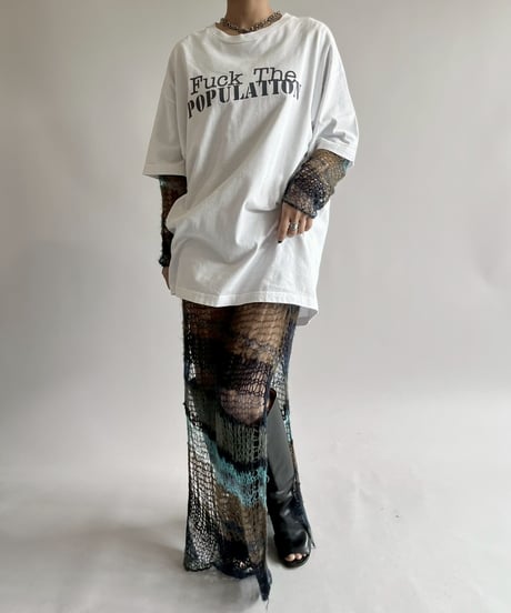 【USED】  Made in USA Fuck the POPULATION T-Shirt /250510-002