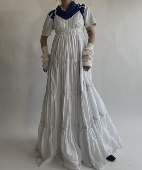 【USED】 White Cotton Camisole One-piece / 220604-002