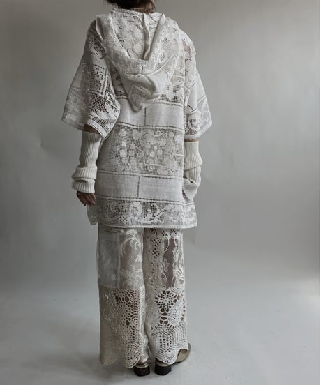 【RE;CIRCLE】 RE Crochet Lace S/S Hoodie / 220427-027
