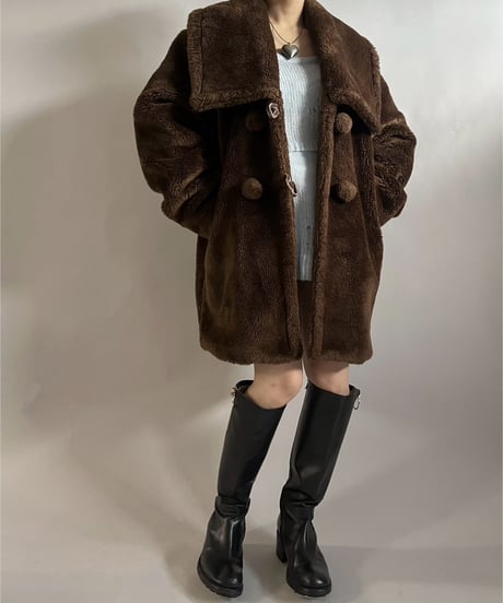 【USED】 Made in ITALY Fake Fur Coat /241221-023