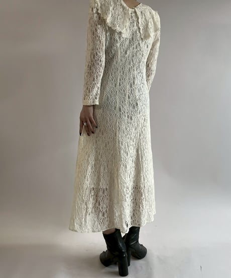 【USED】 Lace Pattern Long One-Piece /250621-024