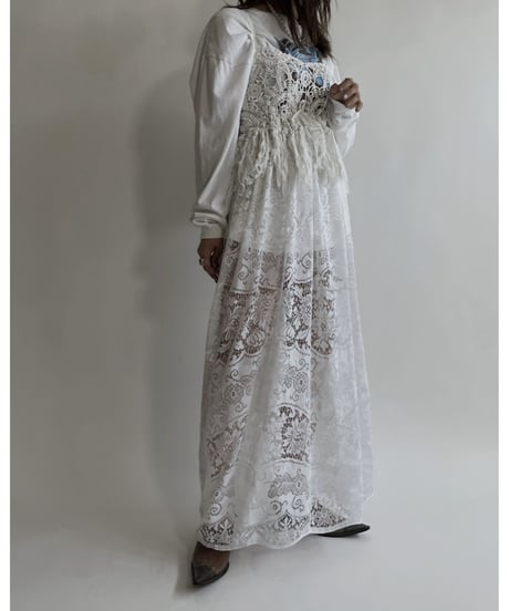 【RE;CIRCLE】 RE Crochet Lace Camisole One-piece / 220427-043