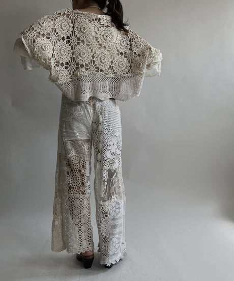 【RE;CIRCLE】 RE Crochet Lace Patchwork Tops / 220427-021