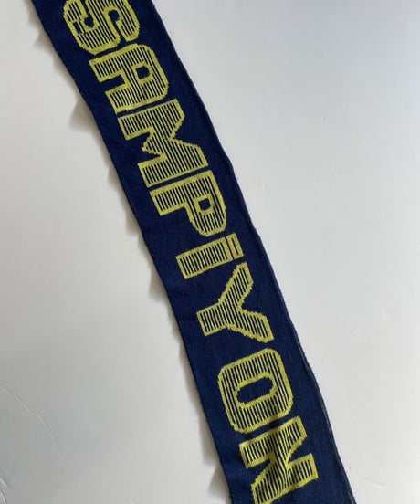 【USED】 Knit Soccer Muffler Yellow × Navy / 230206-006