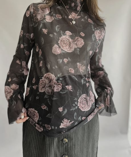 【USED】 See-through Top Rose / 230311-009