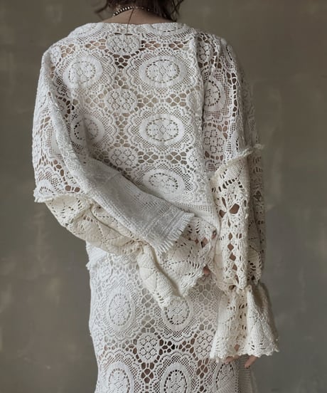 【RE;CIRCLE】 RE Crochet Patchwork L/S Top⑨/20220317-015