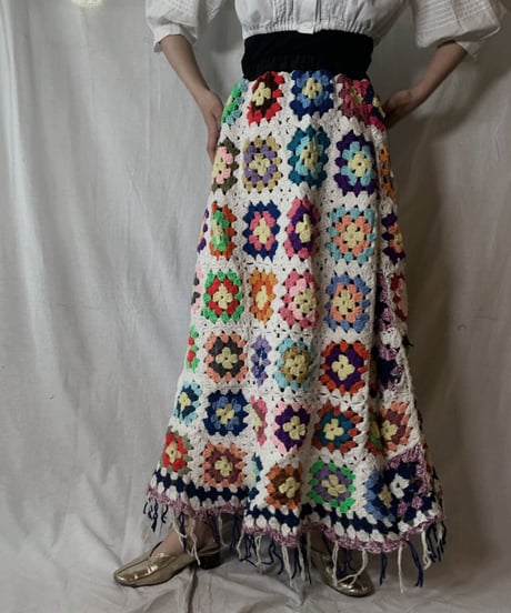 【USED】　Granny Knit Long Skirt③/210404-011
