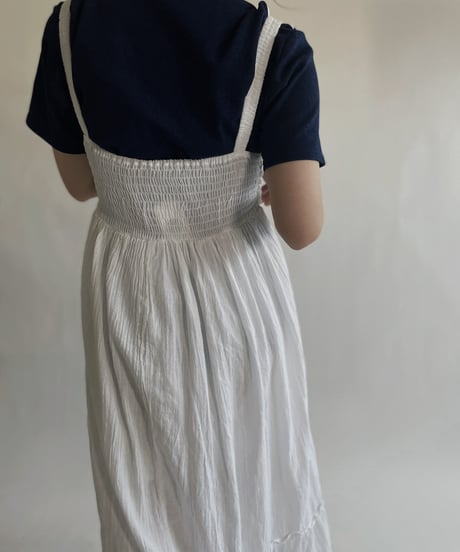 【USED】 White Cotton Camisole One-piece / 220604-004