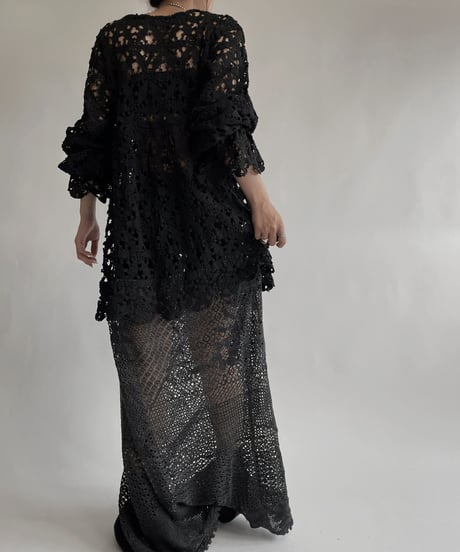 【RE;CIRCLE】 RE Crochet Black Lace One-piece / 220728-020