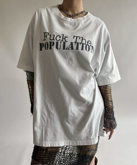 【USED】  Made in USA Fuck the POPULATION T-Shirt /250510-002