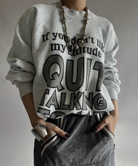 【USED】  Made in USA 90's Fruit of the Loom Quit... Sweat Top /241214-023