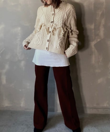 【RE;CIRCLE】 Fringe Cable Knit Cardigan ① / 201112-025