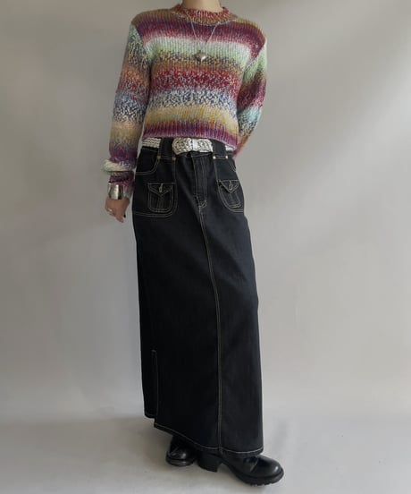 【USED】 Patterned  Short Knit Top 231209-007