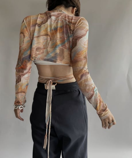 【USED】  Poly Long Sleeved Top / 220924-006
