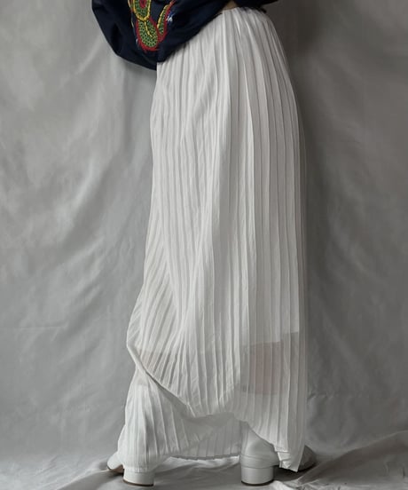 【USED】 Poly Pleats Long Skirt①/210921-028