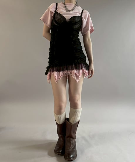 【USED】 Dot Pattern Frill Design Camisole Top/ 260307-031