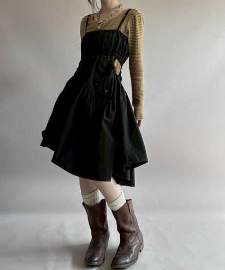 【RE;CIRCLE】 RE ARMY Gather Middle One-piece Black / 260326-002
