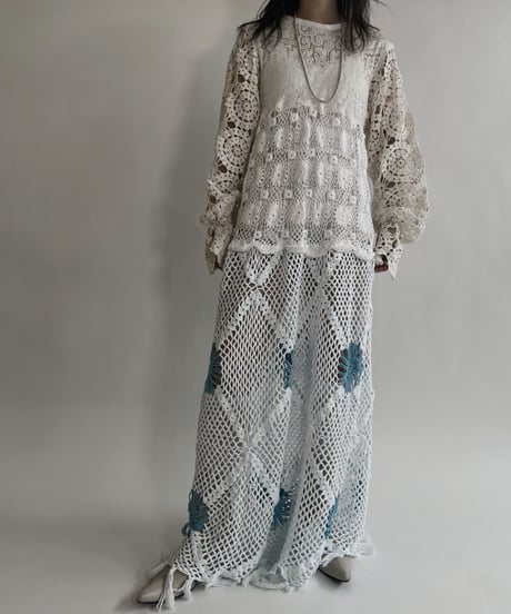 【RE;CIRCLE】 RE Crochet Lace Patchwork One-piece / 220526-006
